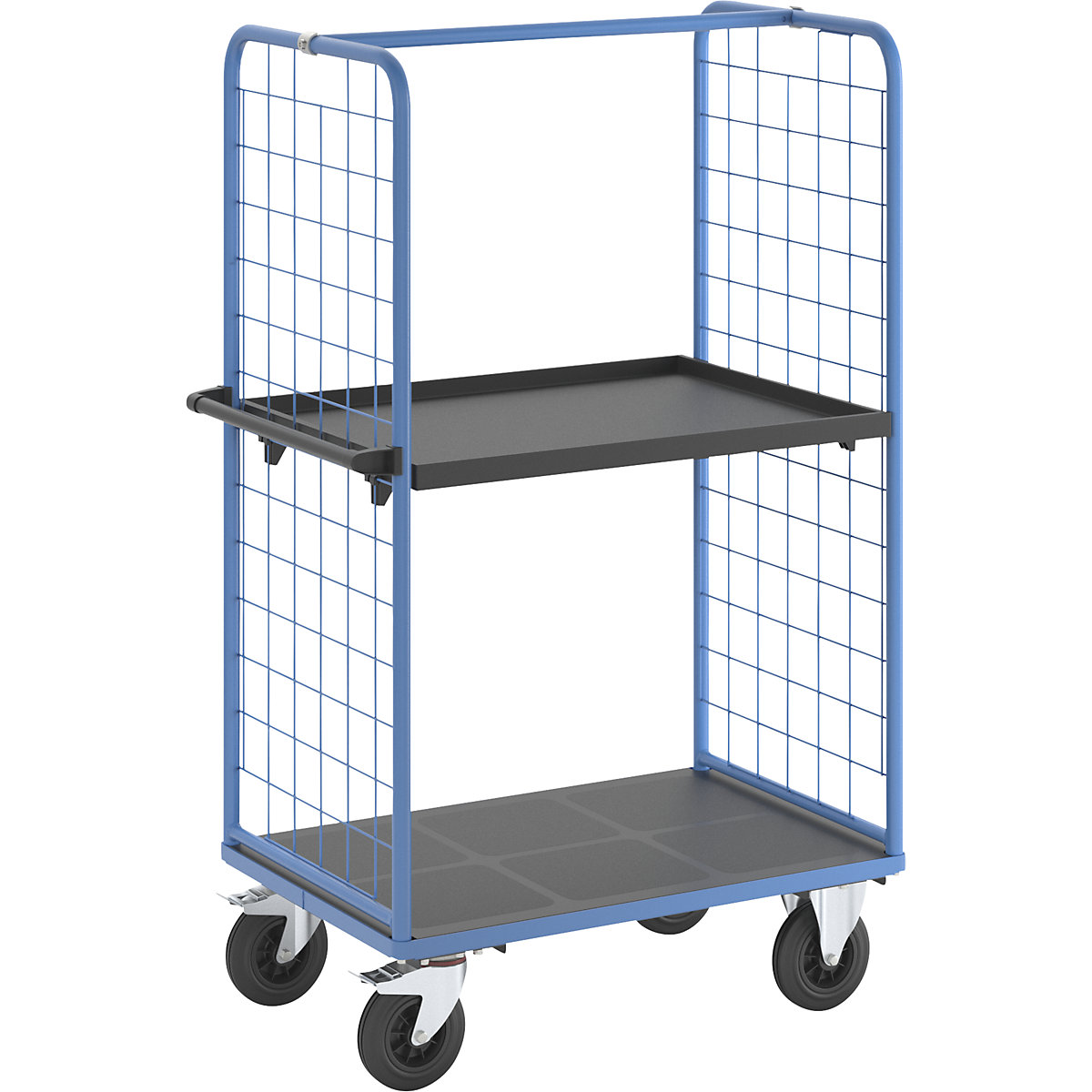 Carrello a ripiani con sponde grigliate – eurokraft pro
