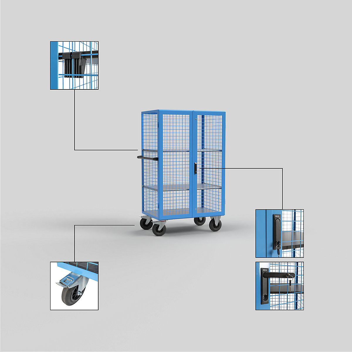 Carrello a ripiani – eurokraft pro (Foto prodotto 8)-7