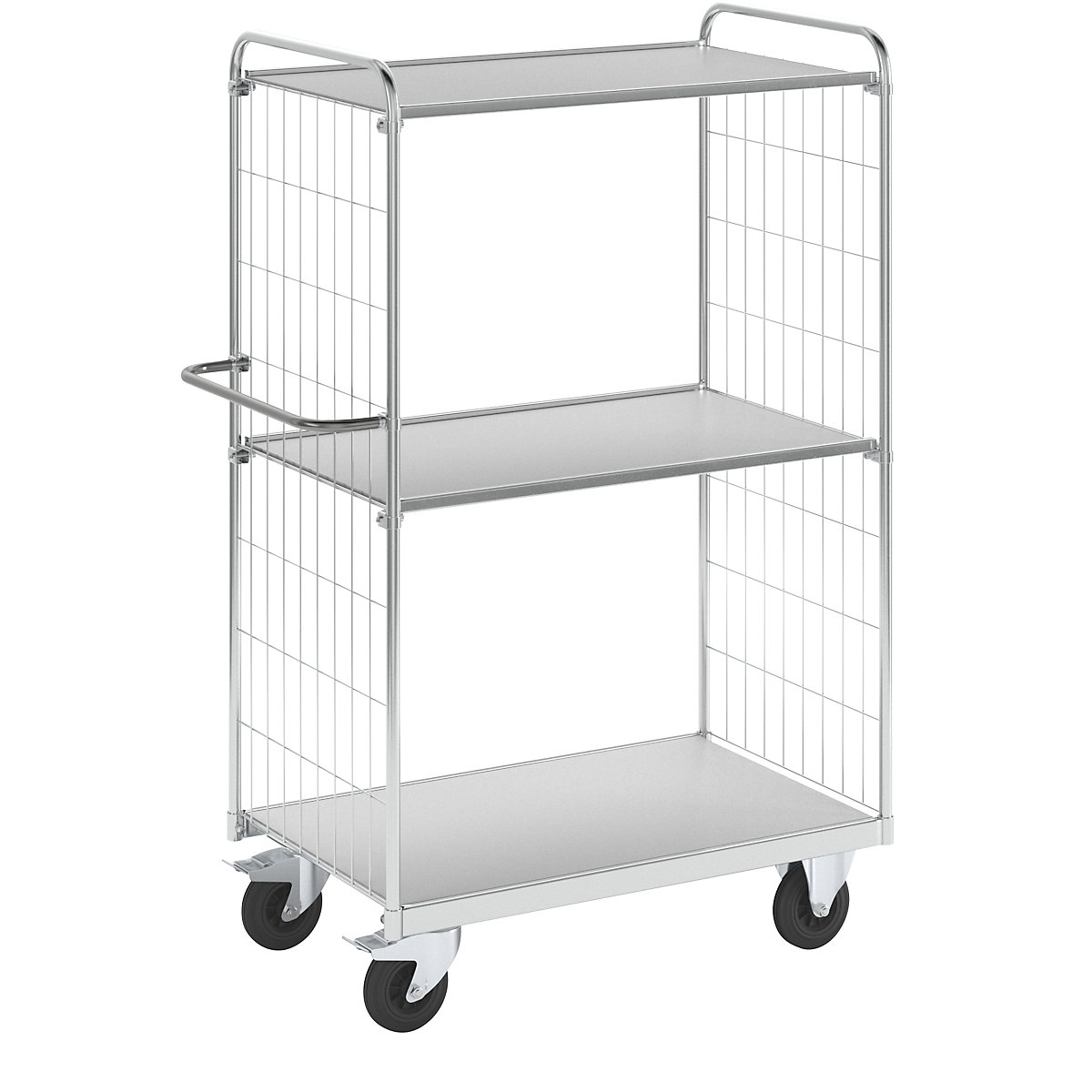 Carrello a ripiani versatile – Kongamek, con 3 ripiani, lunghezza 1190 mm, rotelle pivottanti con fermo-10