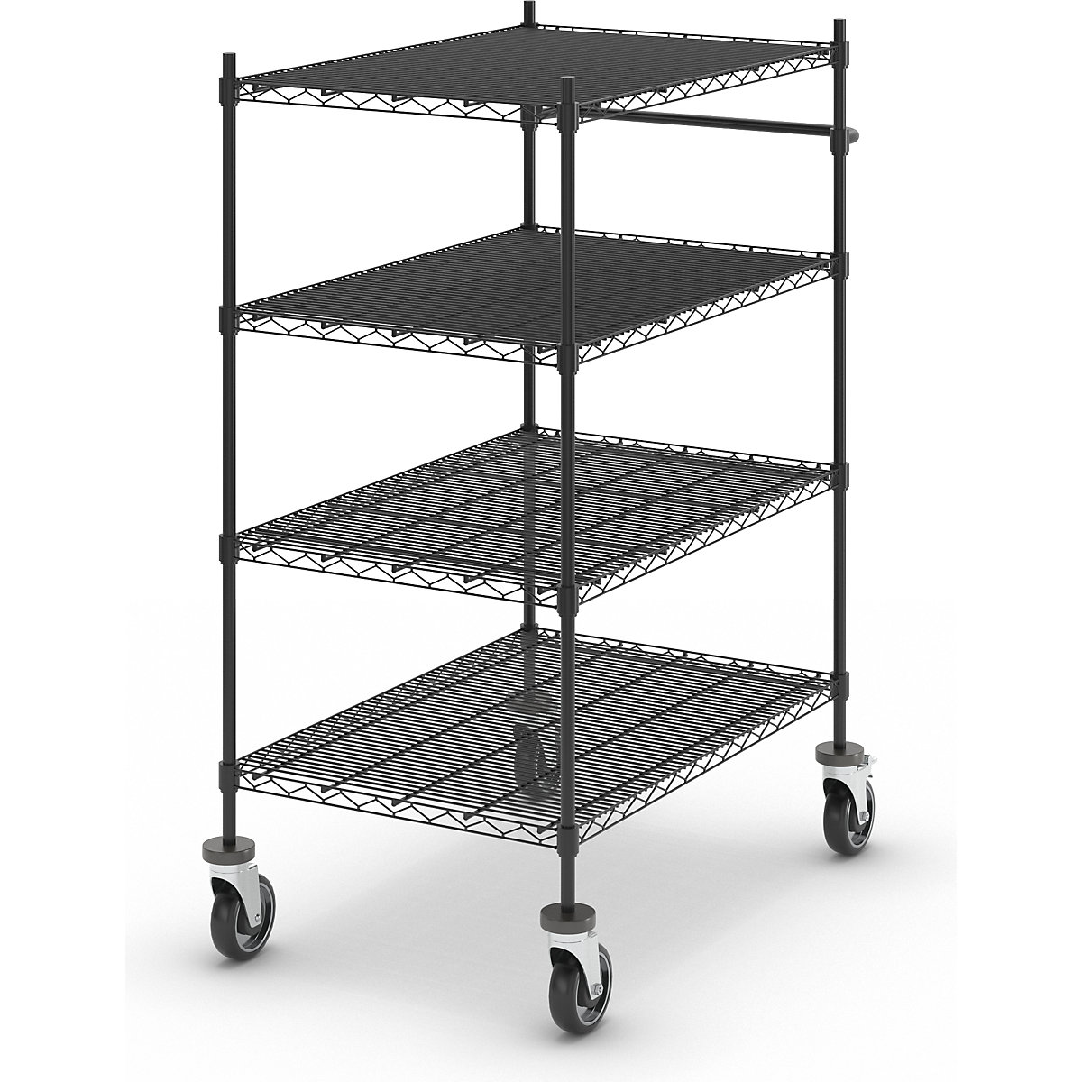 Carrello di servizio in griglia metallica, nero