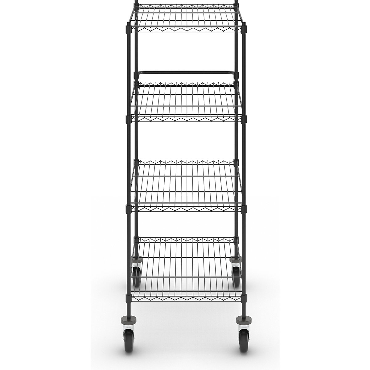 Carrello di servizio in griglia metallica, nero (Foto prodotto 3)-2