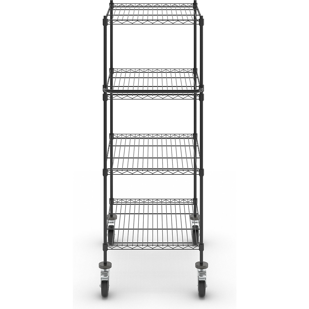 Carrello di servizio in griglia metallica, nero (Foto prodotto 4)-3