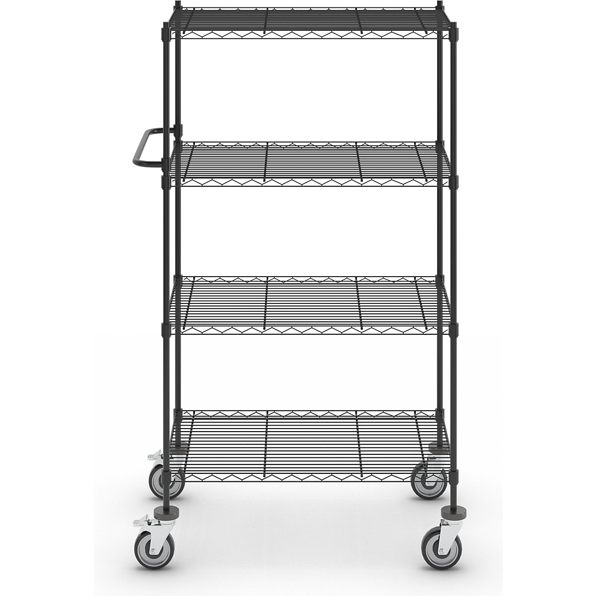 Carrello di servizio in griglia metallica, nero (Foto prodotto 5)-4