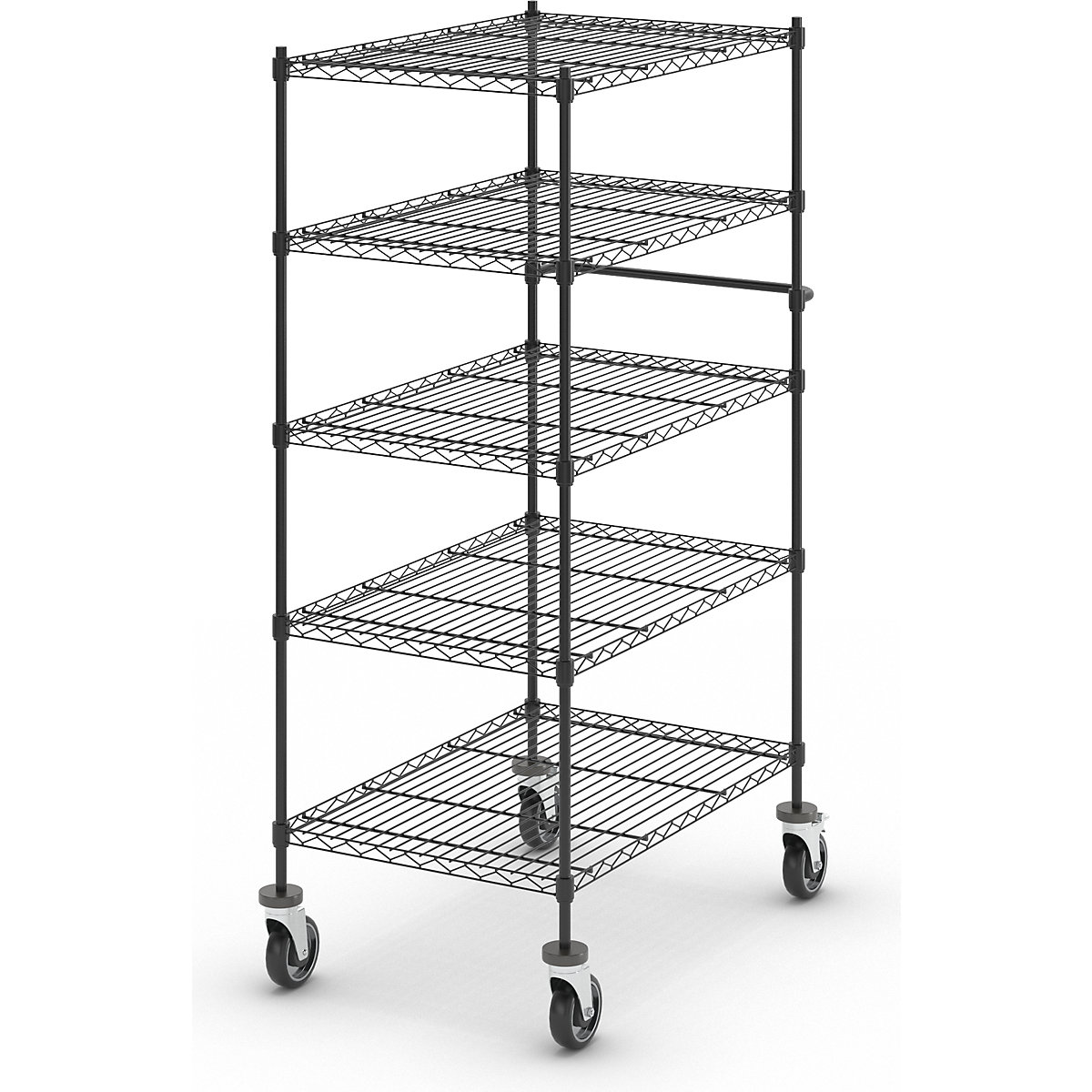 Carrello di servizio in griglia metallica, nero