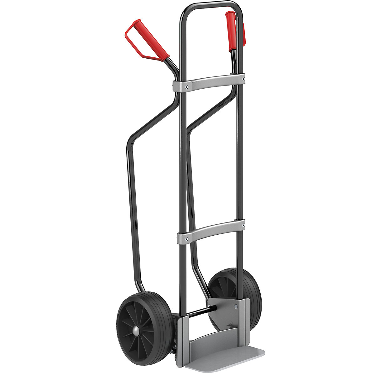 Carrello per sacchi con pattini, nero – eurokraft pro