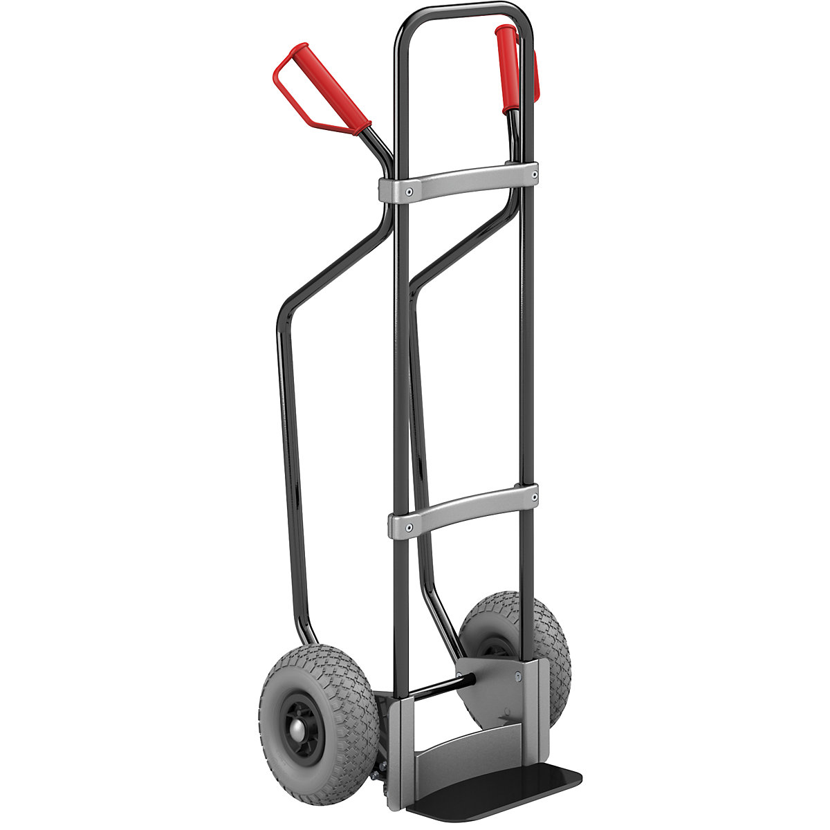 Carrello per sacchi con pattini, nero - eurokraft pro