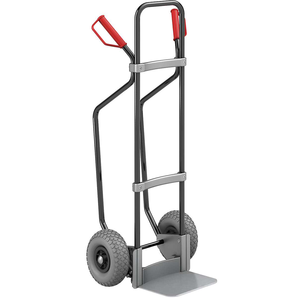 Carrello per sacchi con pattini, nero - eurokraft pro