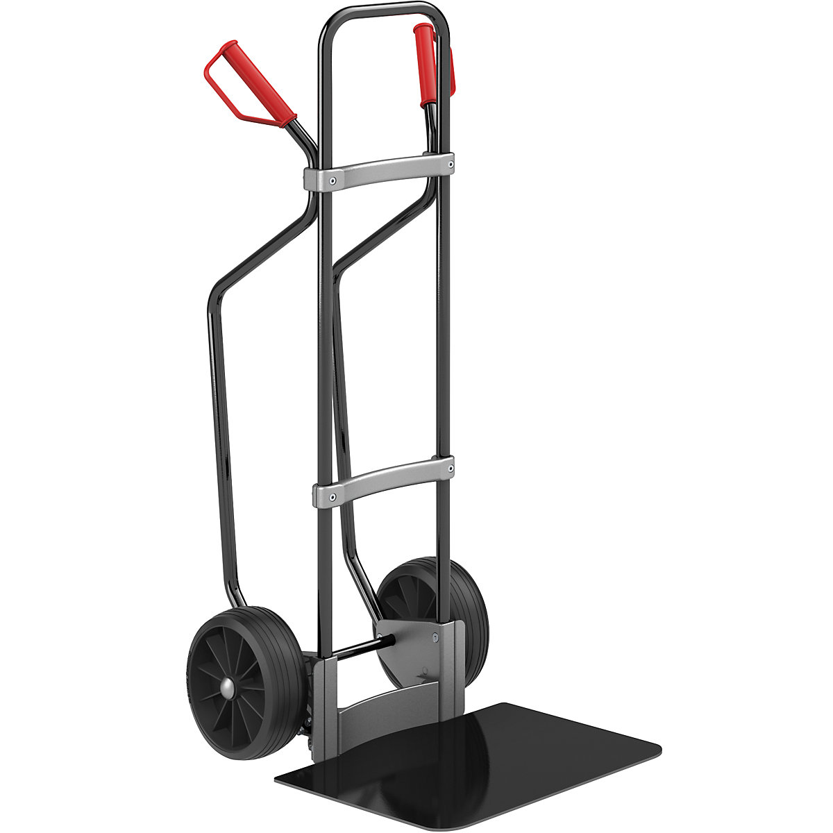 Carrello per sacchi con pattini, nero - eurokraft pro