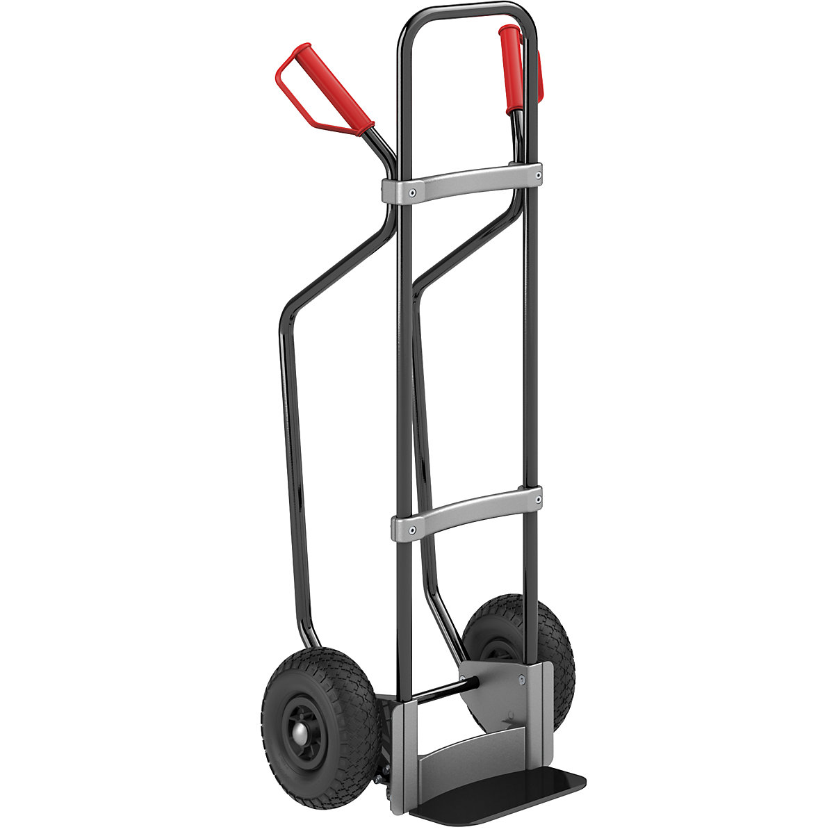 Carrello per sacchi con pattini, nero - eurokraft pro