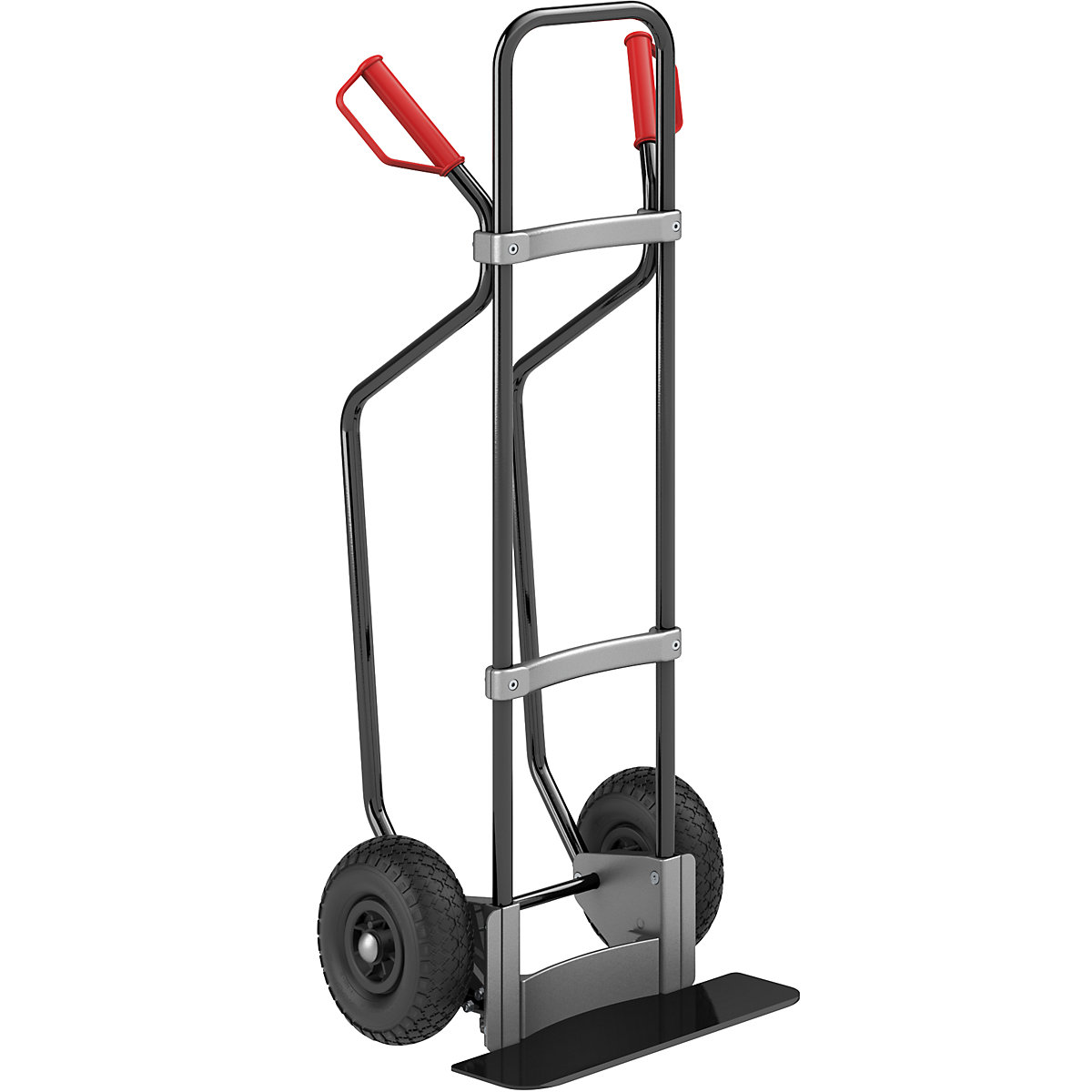 Carrello per sacchi con pattini, nero - eurokraft pro