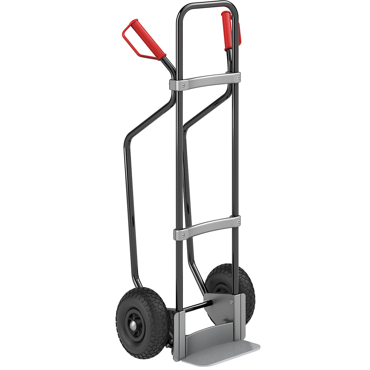 Carrello per sacchi con pattini, nero - eurokraft pro