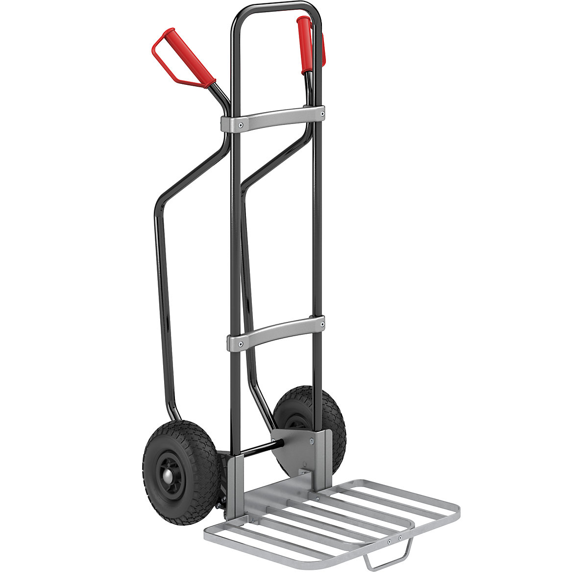Carrello per sacchi con pattini, nero - eurokraft pro