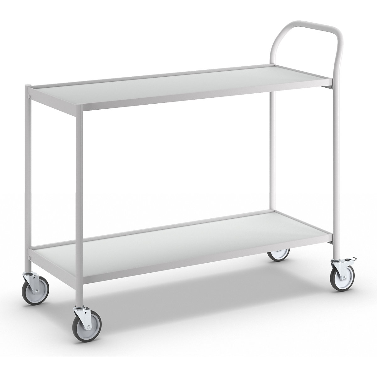 Carrello di servizio – HelgeNyberg, 2 ripiani, lungh. x largh. 1000 x 420 mm, grigio/grigio-9