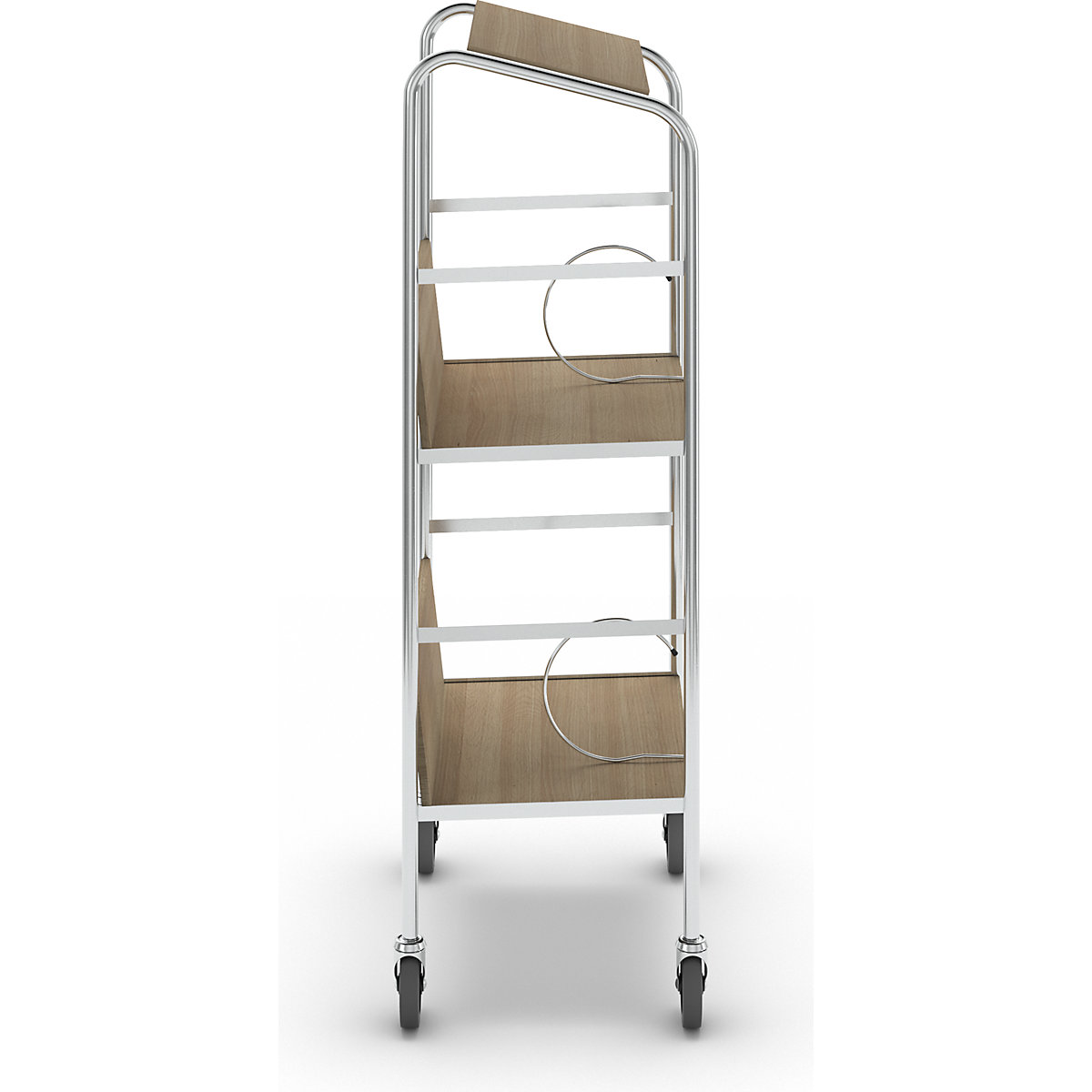 Carrello per raccoglitori con ripiano, cromato – HelgeNyberg (Foto prodotto 2)-1
