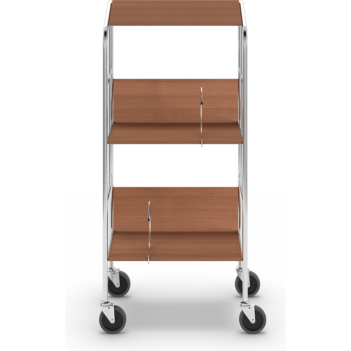 Carrello per raccoglitori con ripiano, cromato – HelgeNyberg (Foto prodotto 3)-2