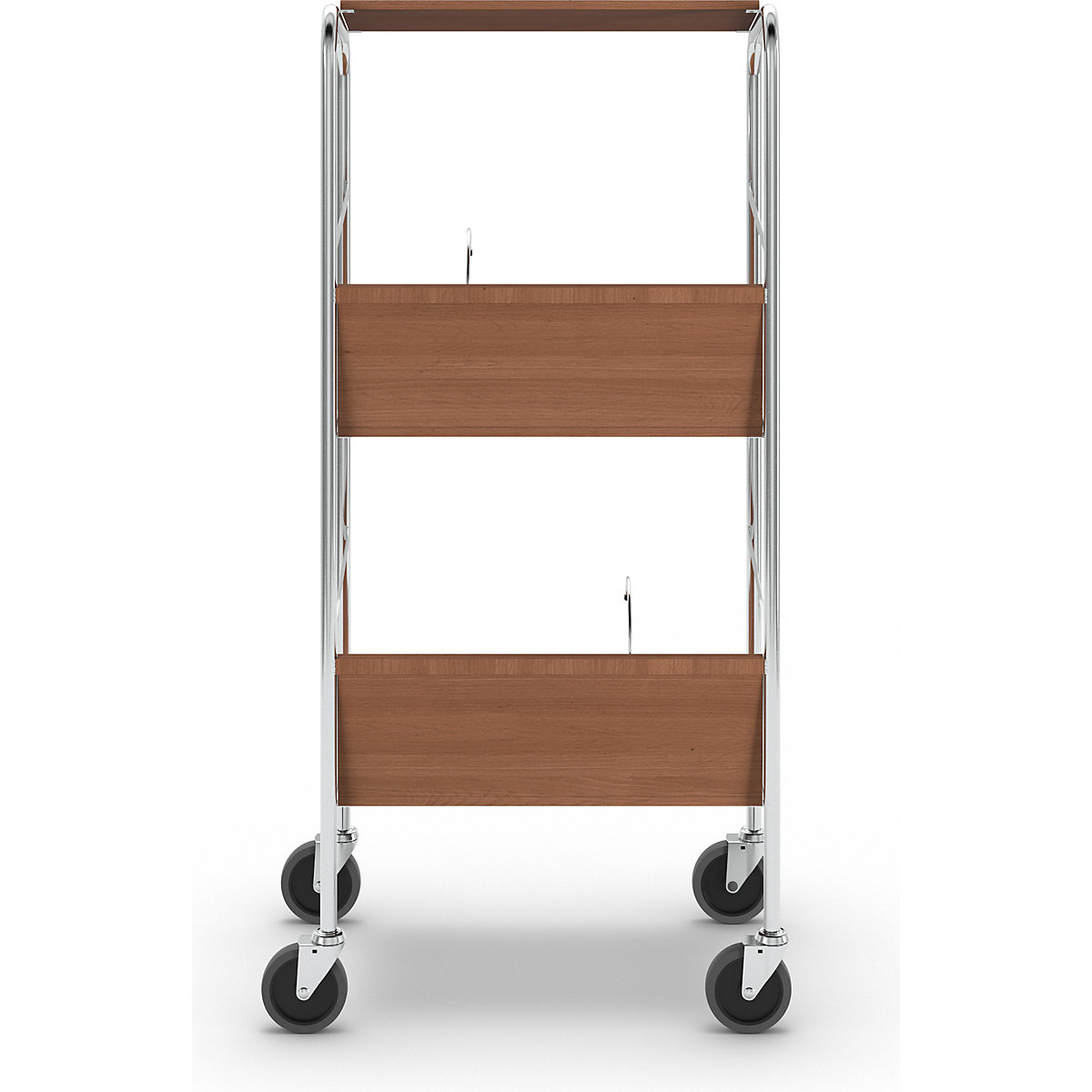 Carrello per raccoglitori con ripiano, cromato – HelgeNyberg (Foto prodotto 4)-3