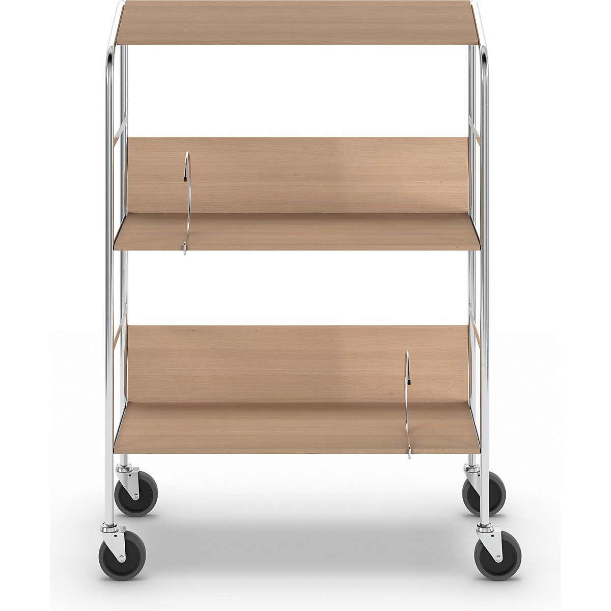 Carrello per raccoglitori con ripiano, cromato – HelgeNyberg (Foto prodotto 3)-2