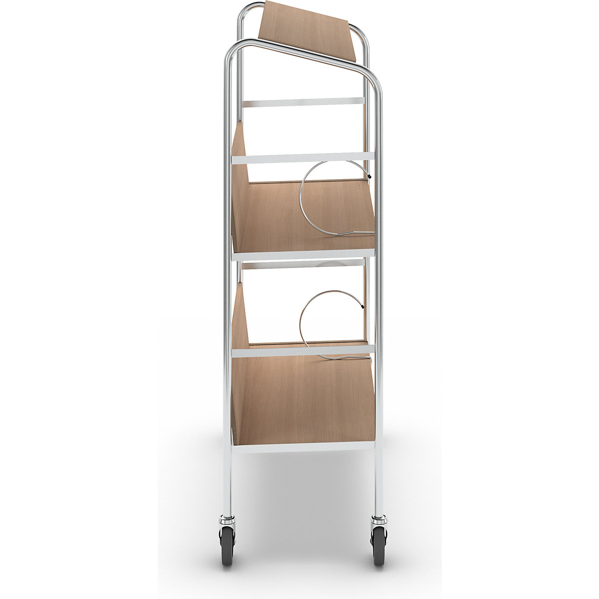 Carrello per raccoglitori con ripiano, cromato – HelgeNyberg (Foto prodotto 6)-5