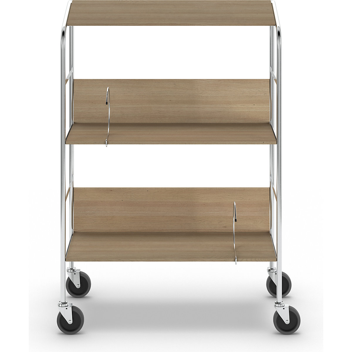Carrello per raccoglitori con ripiano, cromato – HelgeNyberg (Foto prodotto 5)-4