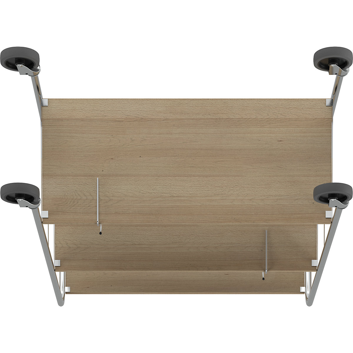 Carrello per raccoglitori con ripiano, cromato – HelgeNyberg (Foto prodotto 3)-2