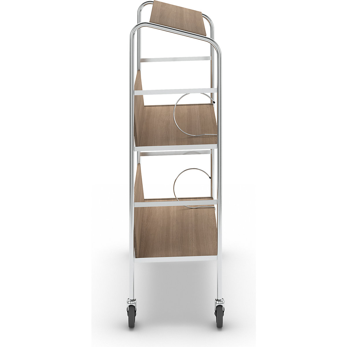 Carrello per raccoglitori con ripiano, cromato – HelgeNyberg (Foto prodotto 5)-4