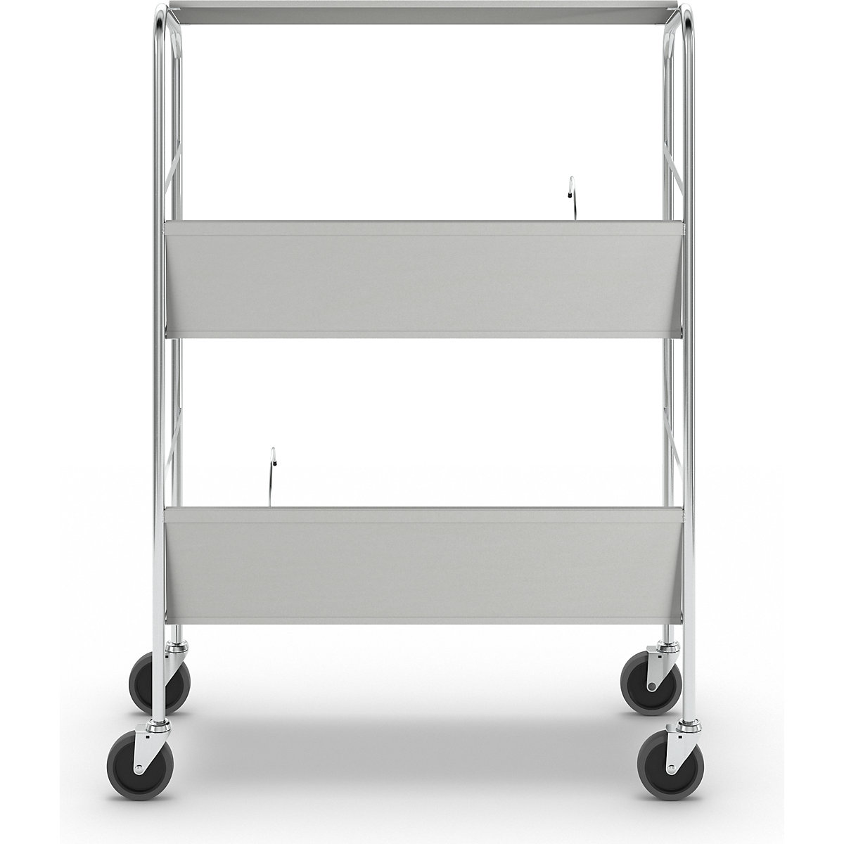 Carrello per raccoglitori con ripiano, cromato – HelgeNyberg (Foto prodotto 4)-3