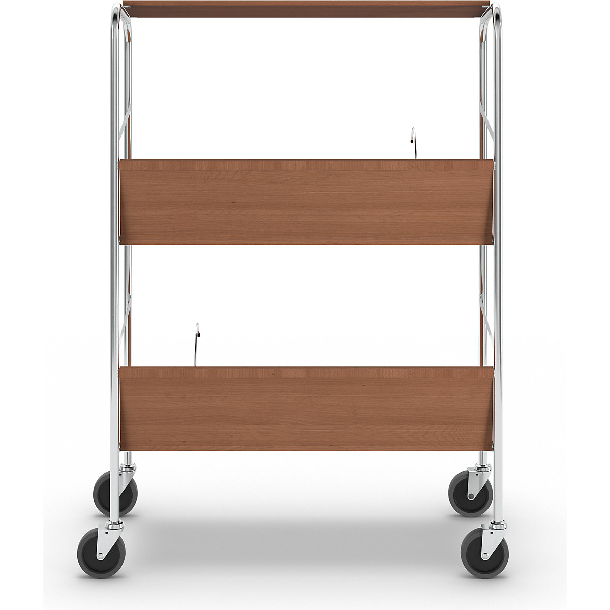 Carrello per raccoglitori con ripiano, cromato – HelgeNyberg (Foto prodotto 5)-4