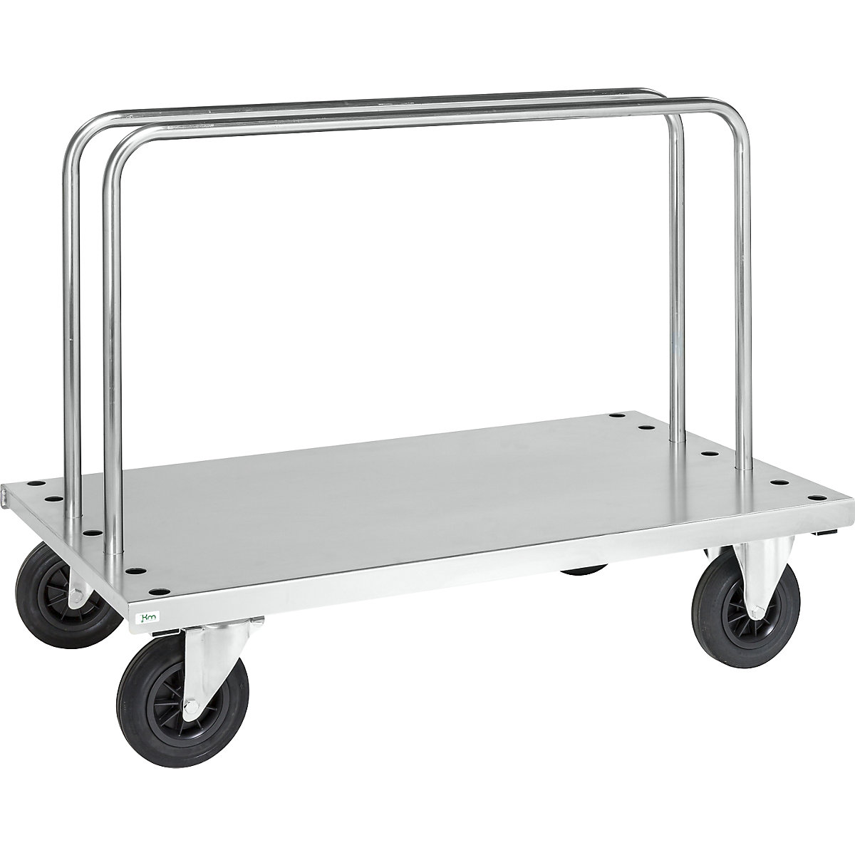 Carrello con staffe per carichi pesanti, incl. 2 staffe – Kongamek, lungh. x largh. x alt. 1250 x 700 x 945 mm, 2 rotelle pivottanti e 2 a supporto fisso, a partire da 5 pz.-5