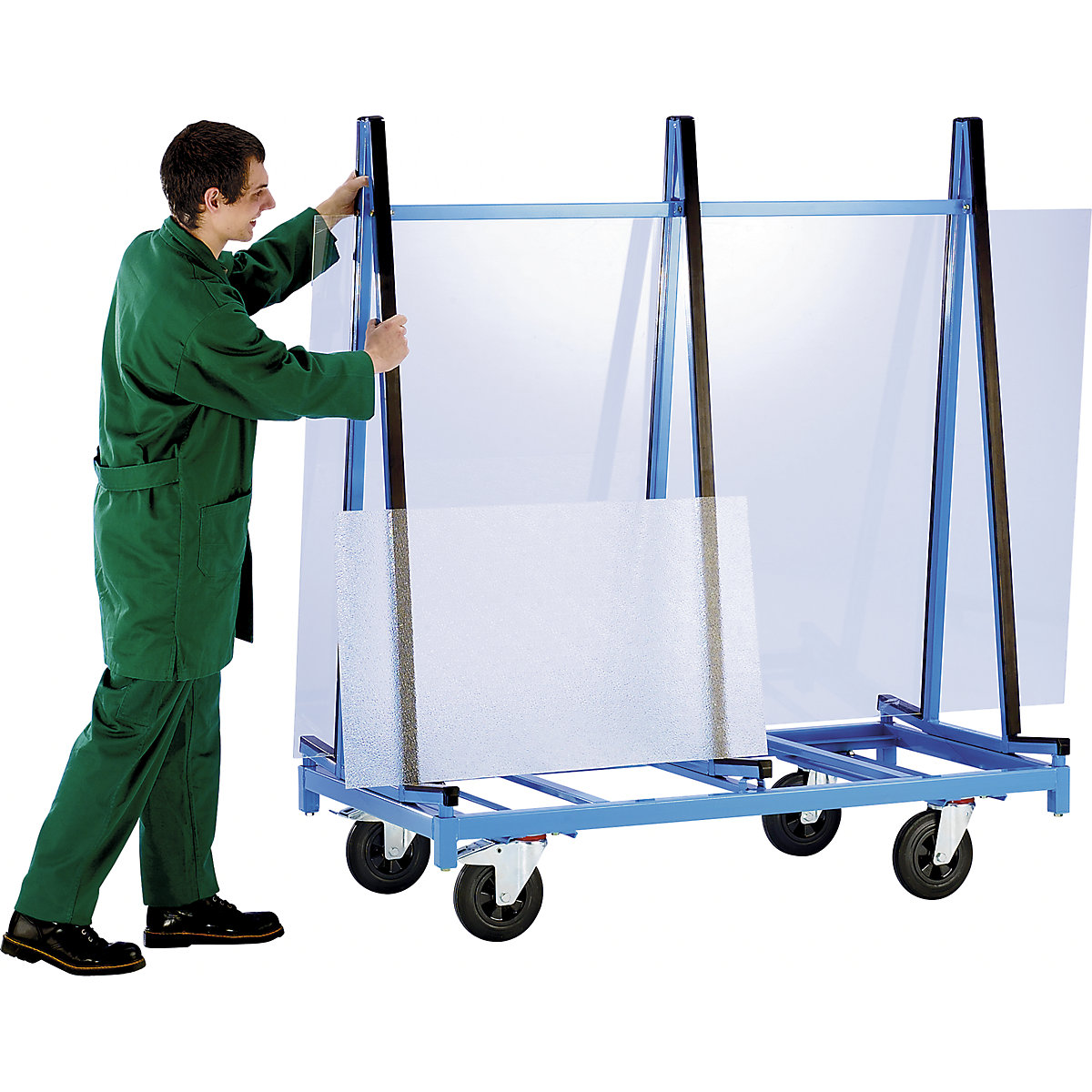 Carrello e scaffale in alluminio per cassettine – eurokraft pro: versione  piccola