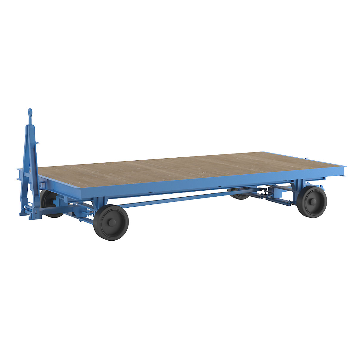 Rimorchio per trattori – eurokraft pro, quattro ruote sterzanti, portata 8 t, superficie di carico 4 x 2 m, blu chiaro-1