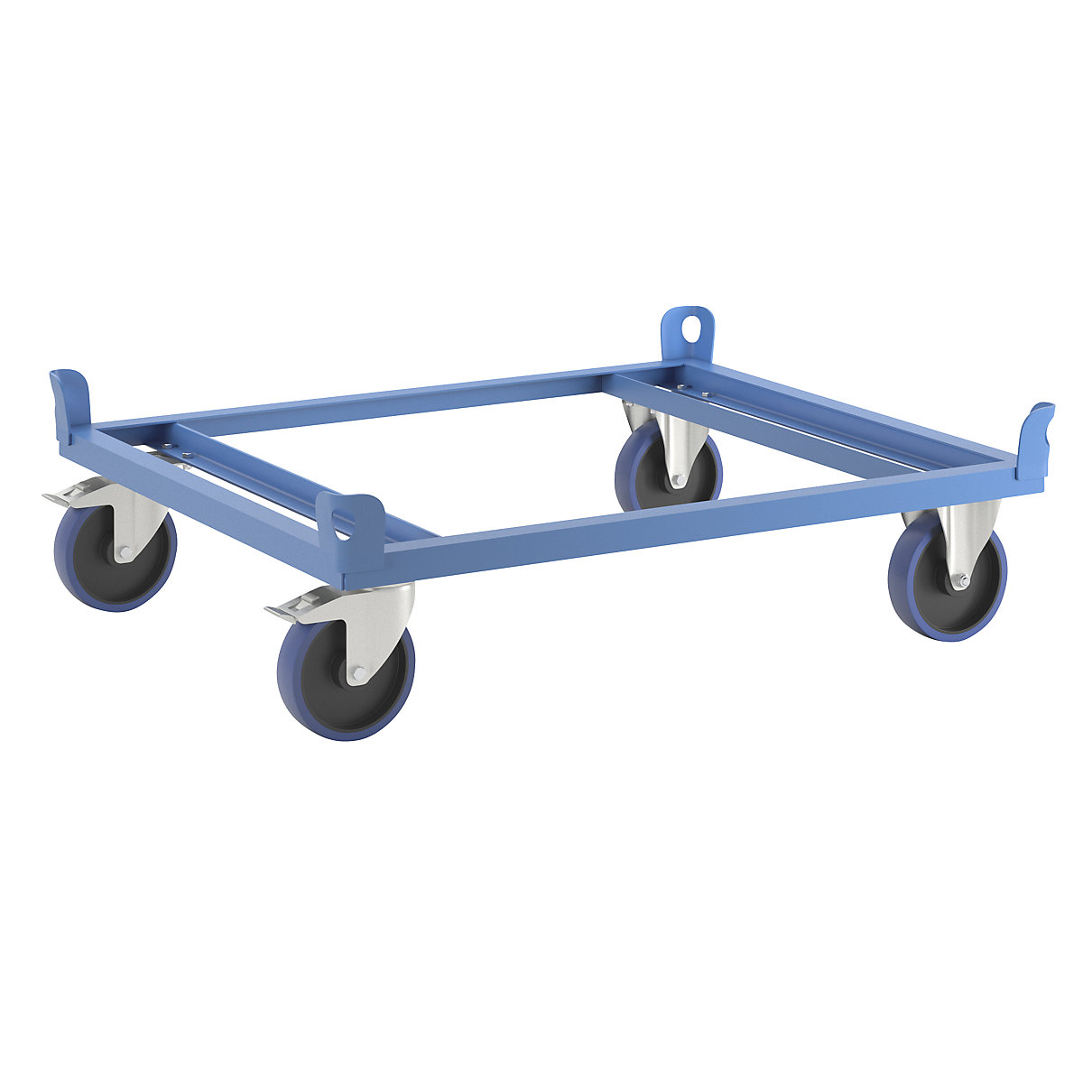 Telaio con rotelle in acciaio – eurokraft pro, per palette per uso industriale, portata 1000 kg, altezza di carico 280 mm, blu-3