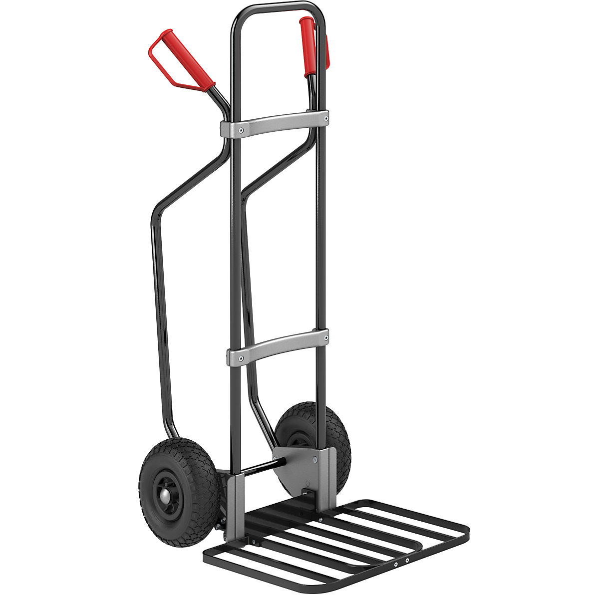 Carretilla para sacos con listones de deslizamiento, negra &ndash; eurokraft pro