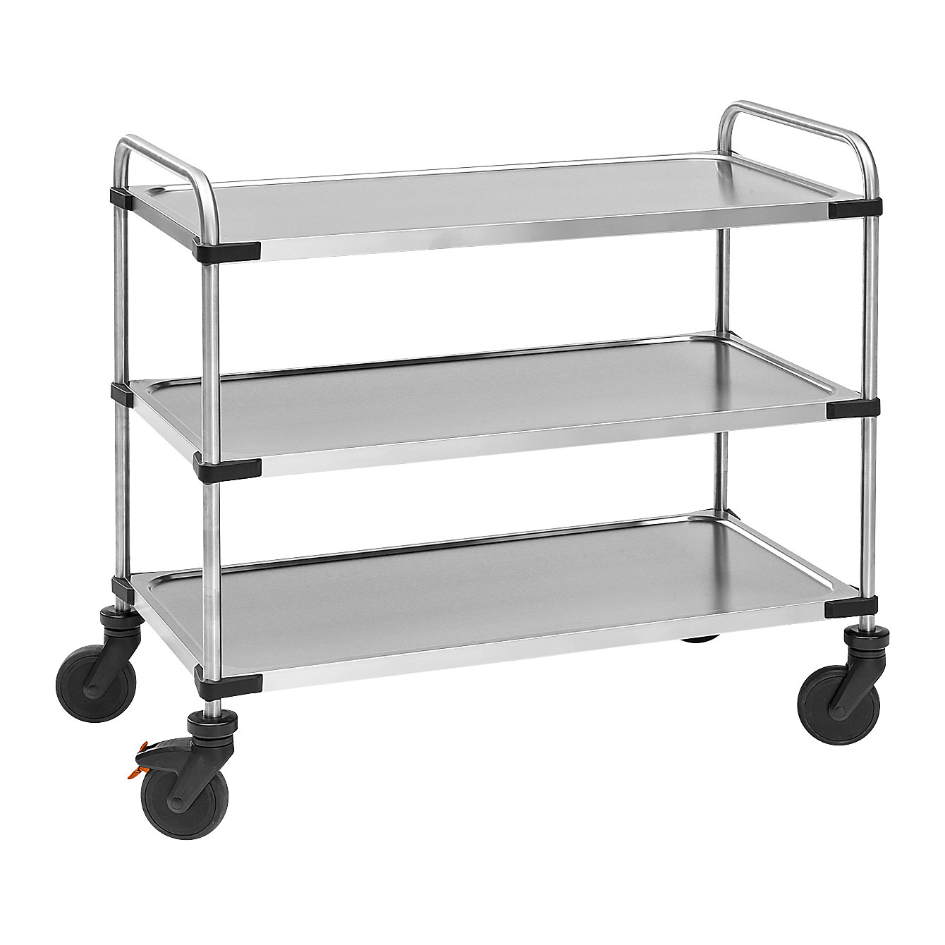 Carrito de servicio de acero inoxidable 640-RL: con 3 pisos | KAISER+KRAFT
