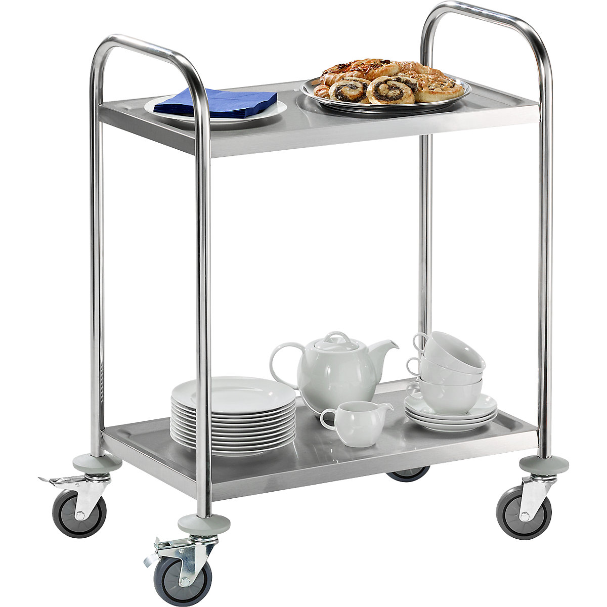Carrito de servicio de acero inoxidable – eurokraft basic (Imagen del producto 6)-5