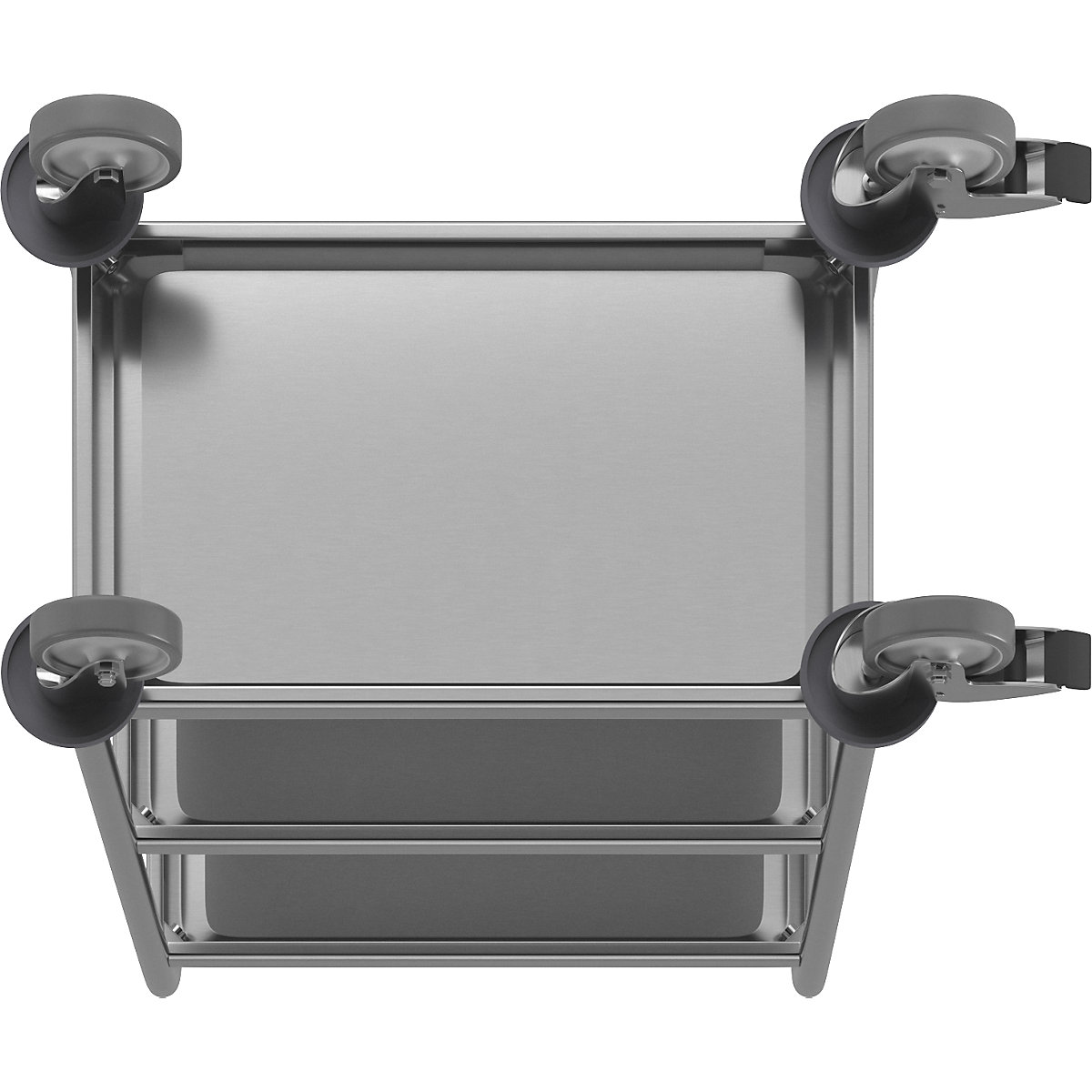 Carrito de servicio de acero inoxidable – eurokraft basic (Imagen del producto 4)-3
