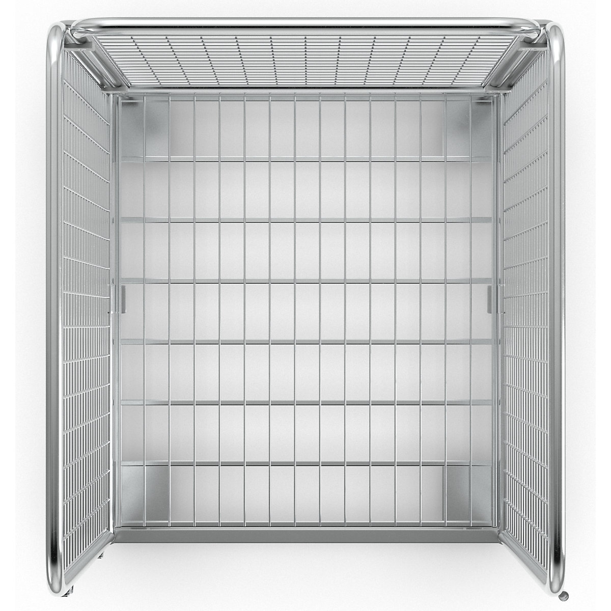Contenedor de rejilla de alambre con tablero rodante de acero (Imagen del producto 3)-2