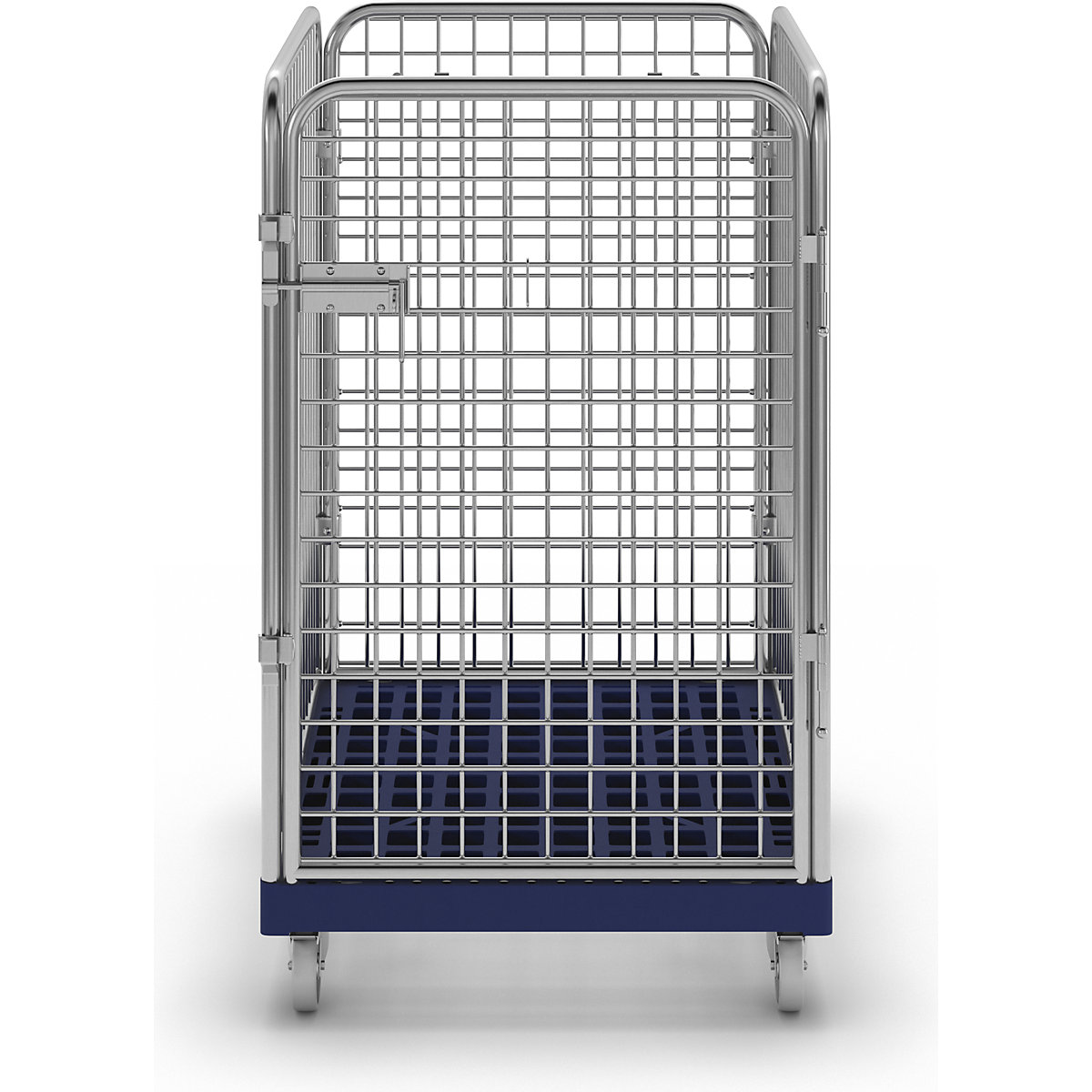 Contenedor de rejilla de alambre con tablero rodante de plástico (Imagen del producto 4)-3