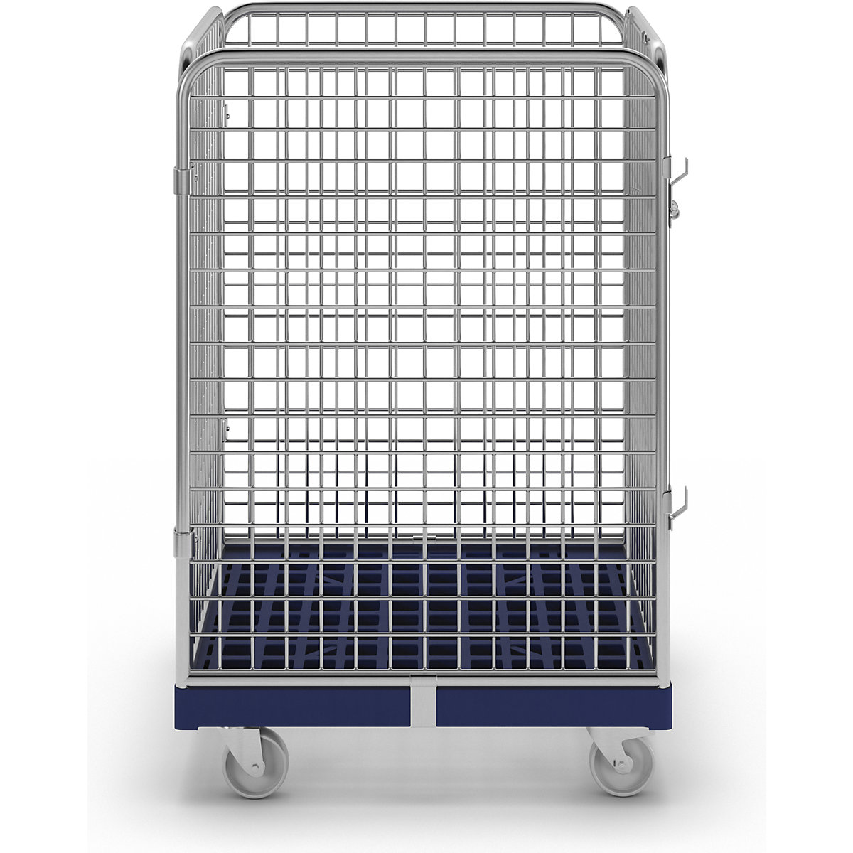 Contenedor de rejilla de alambre con tablero rodante de plástico (Imagen del producto 5)-4