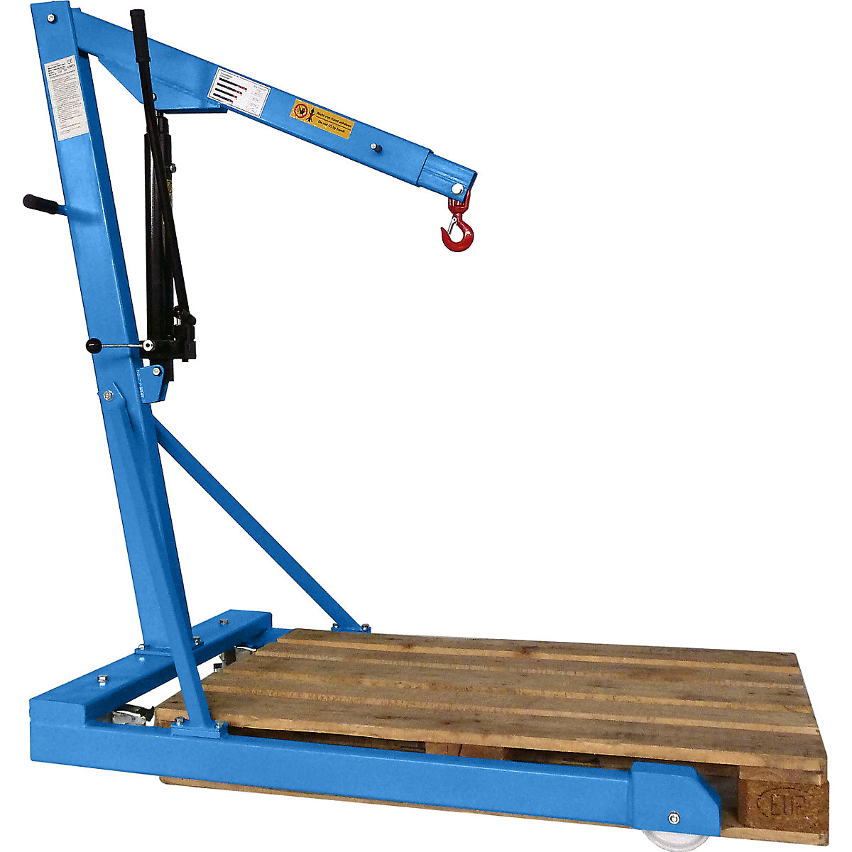 Grúa de taller BLUE: carga máx. 500 kg, bastidor desplegado