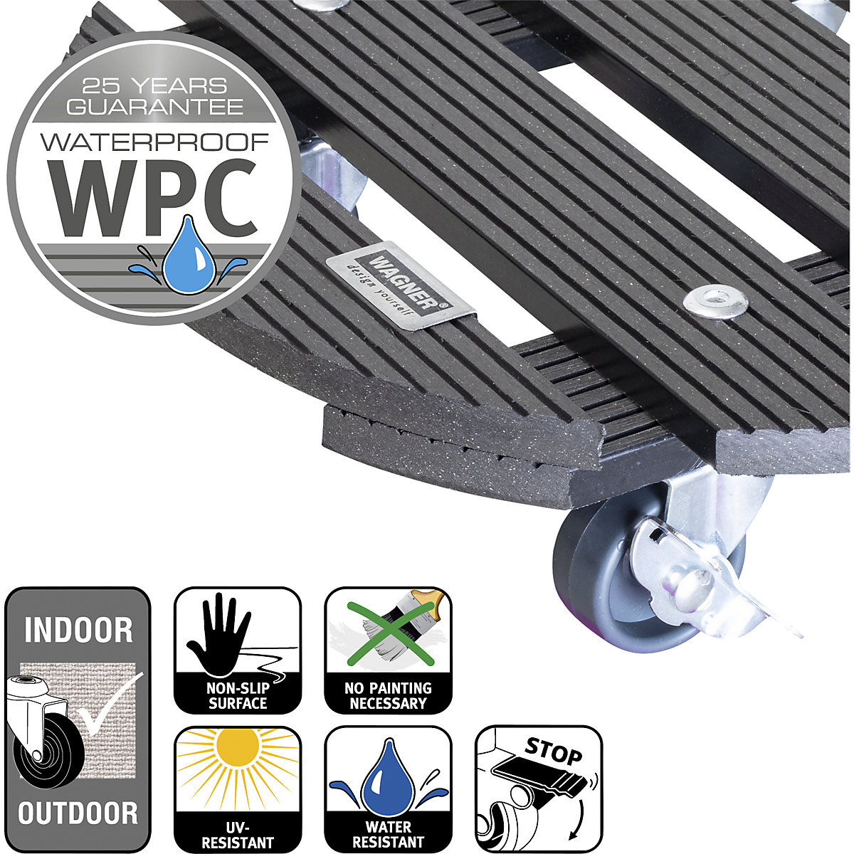 Suport pe roți, pentru plante WPC – Wagner (Imagine produs 6)-5