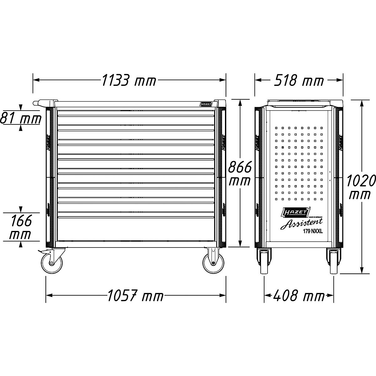 Cărucior de scule ASSISTENT 179NXL / NXXL – HAZET (Imagine produs 6)-5