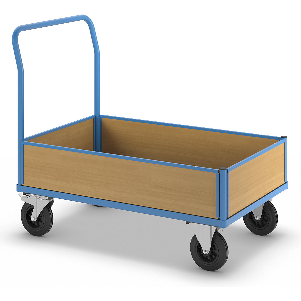 Cărucior cu platformă cu pereți din lemn – eurokraft pro (Imagine produs 3)-2