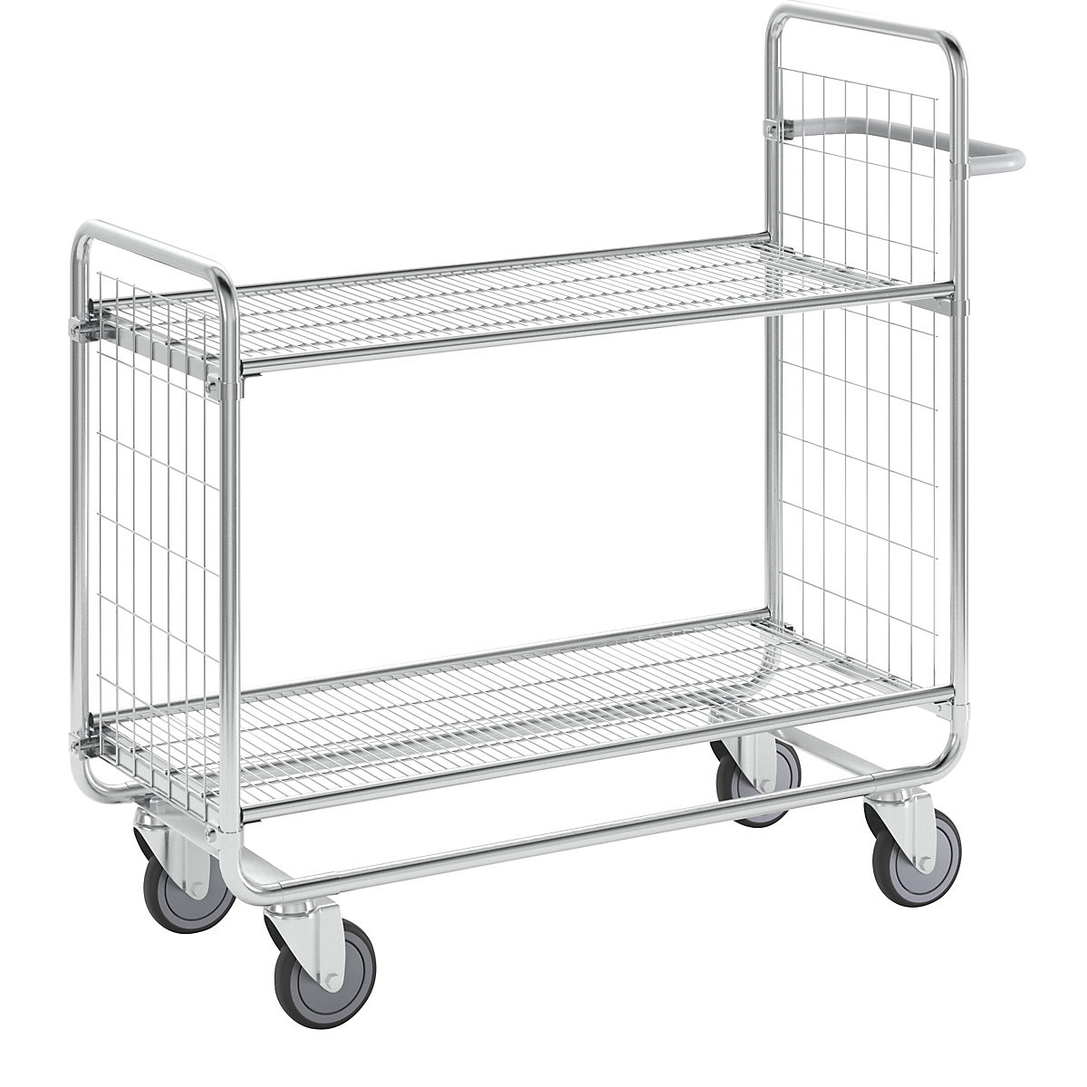 Cărucior cu pereți din grilaj SERIE 100 – HelgeNyberg, 2 etaje, lung. x lăț. x î. 1180 x 460 x 1120 mm-3