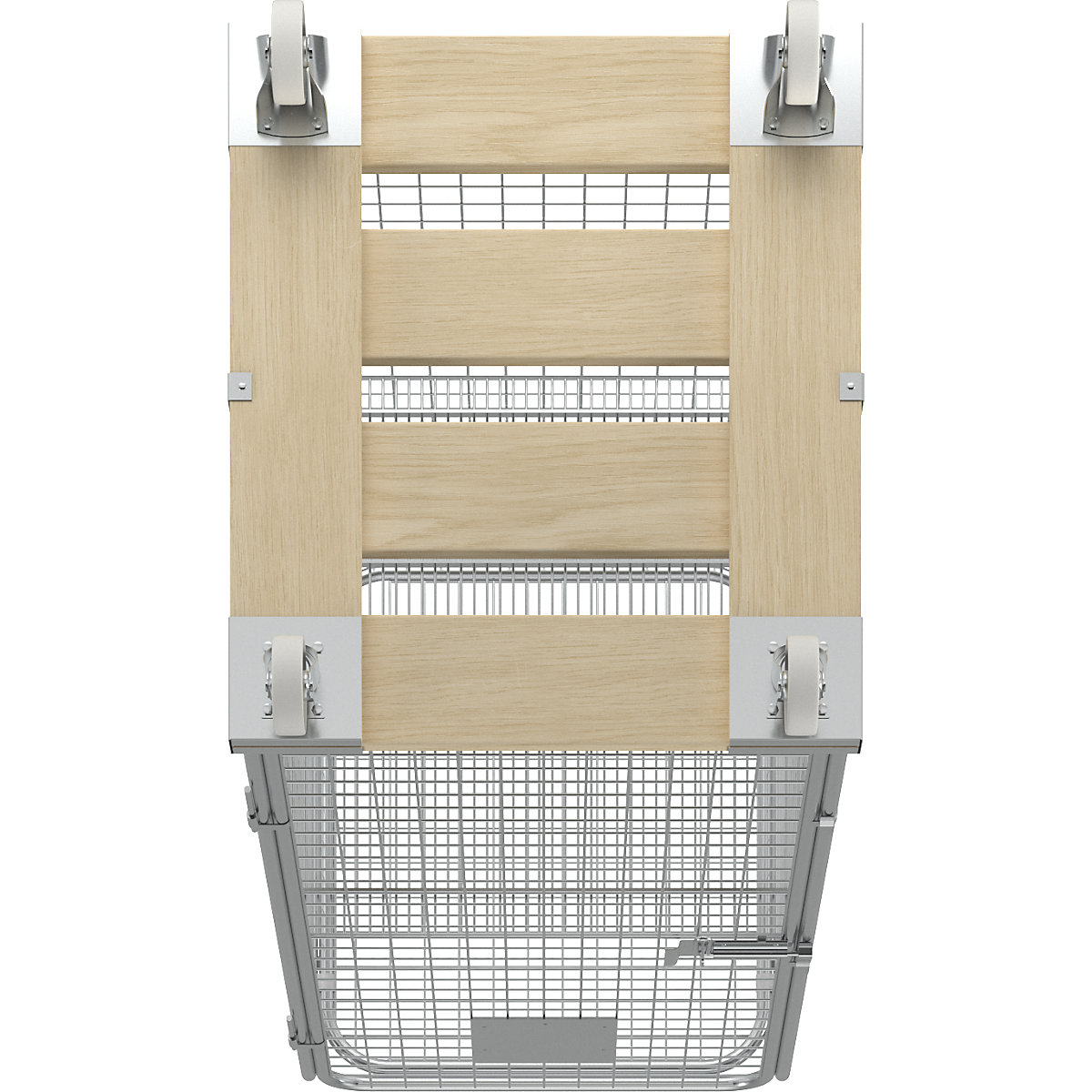 Container antifurt din grilaj de sârmă cu placă de rulare din lemn (Imagine produs 7)-6