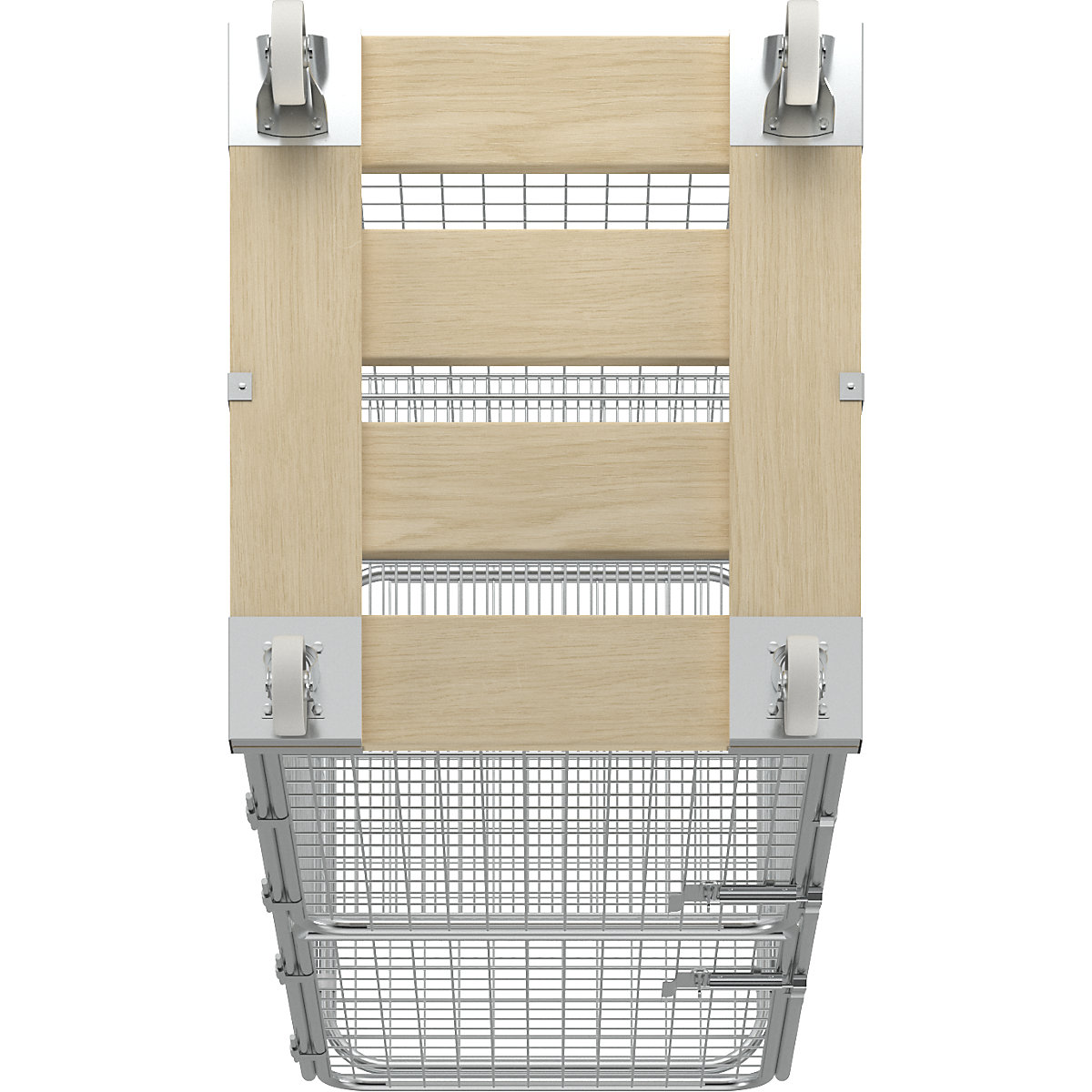 Container antifurt din grilaj de sârmă cu placă de rulare din lemn (Imagine produs 6)-5