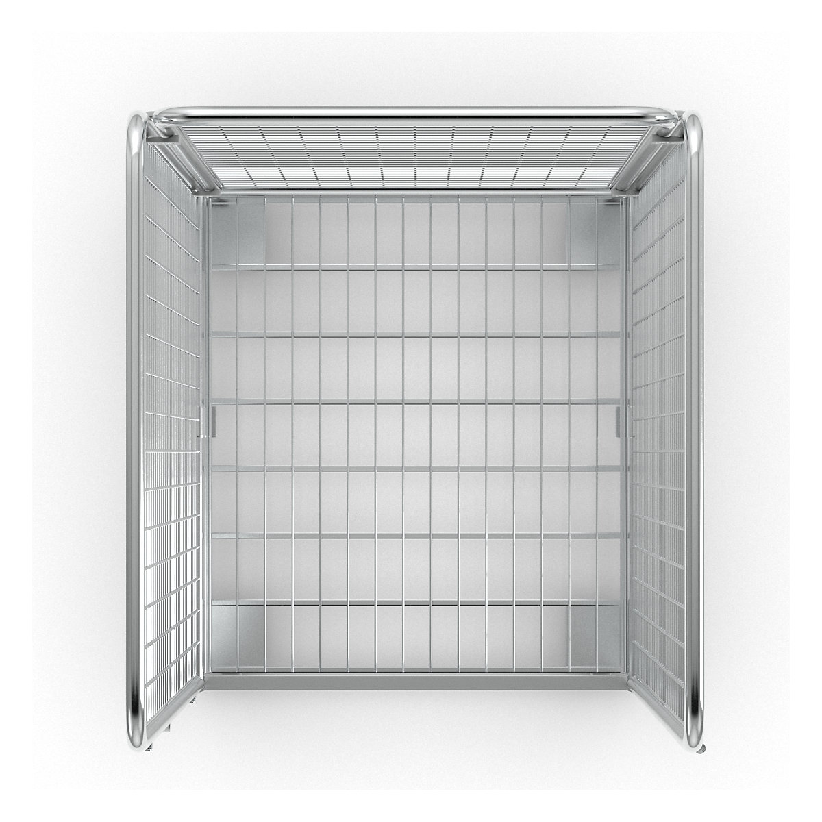 Container din grilaj de sârmă cu placă de rulare din oțel (Imagine produs 6)-5