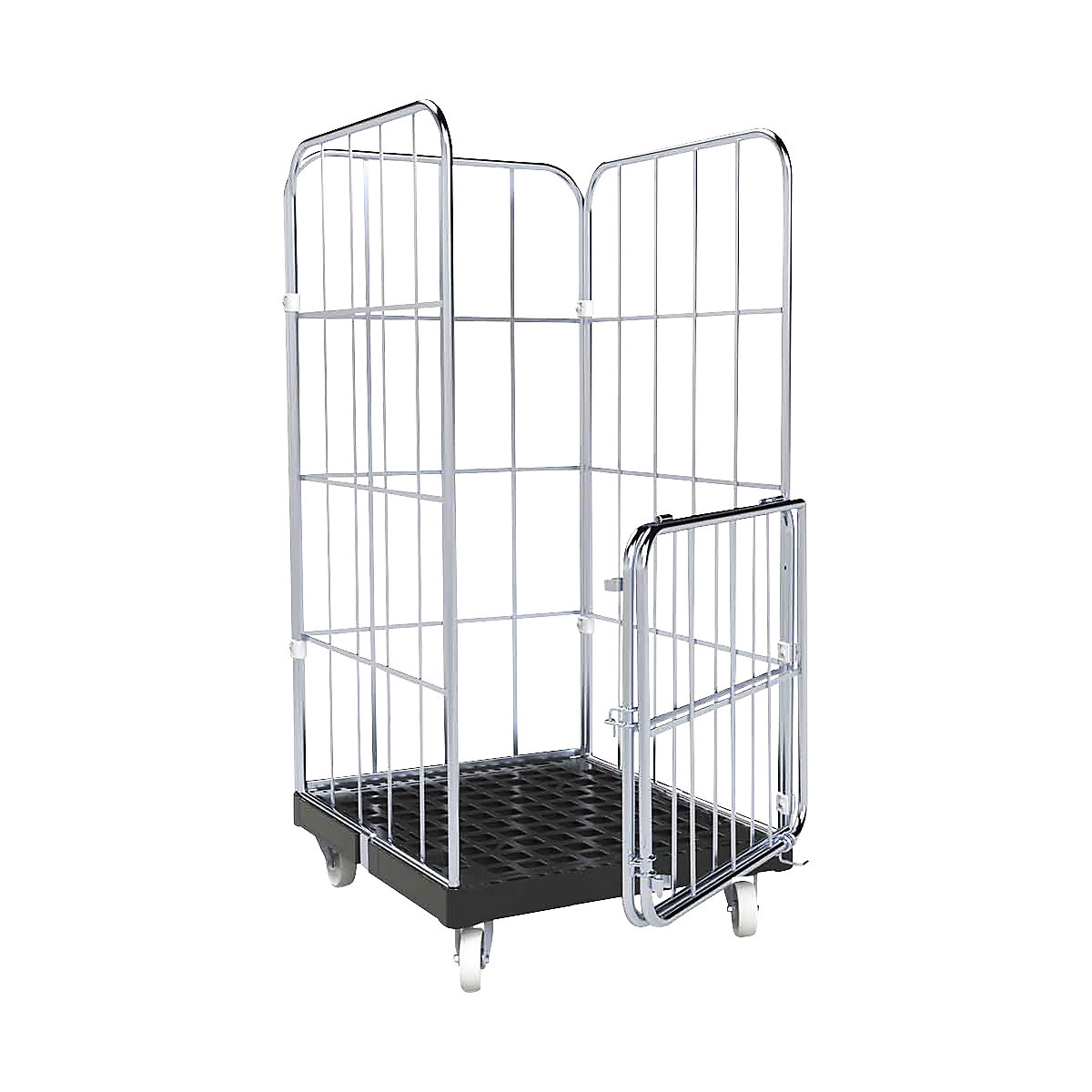 Container mobil cu grilaje laterale – eurokraft basic (Imagine produs 2)-1