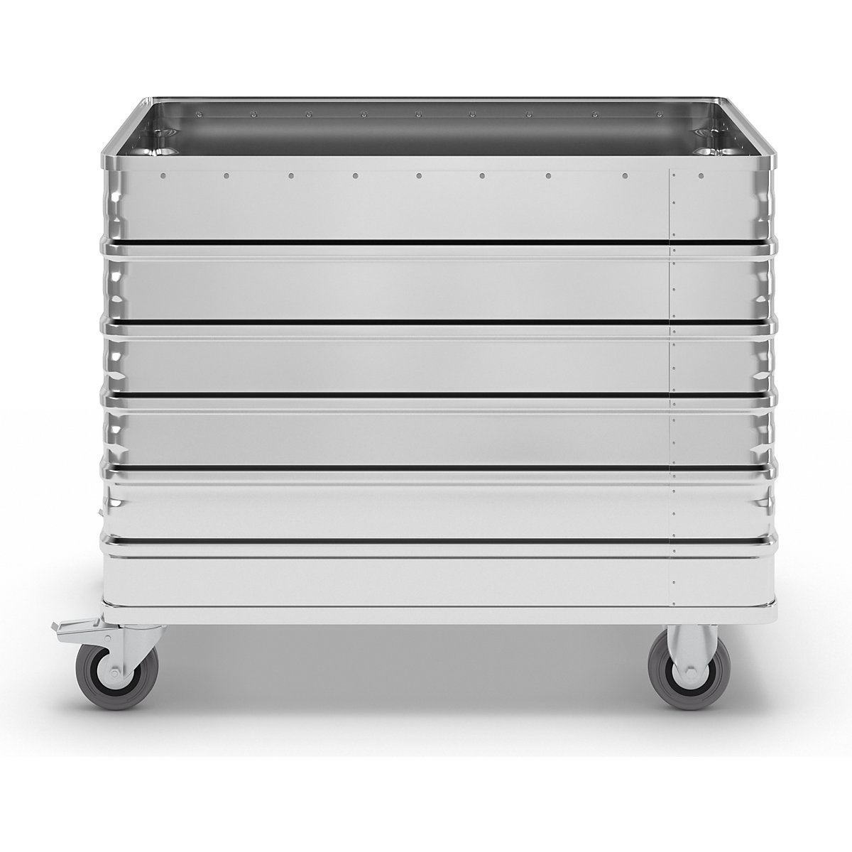 Cărucior tip container din aluminiu, pereți plini – Gmöhling (Imagine produs 2)-1