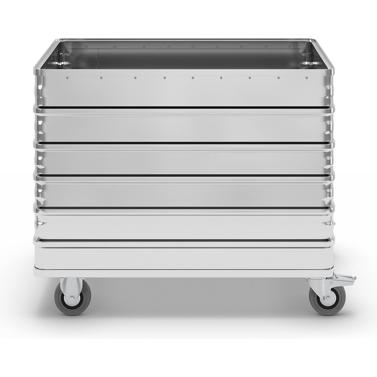 Cărucior tip container din aluminiu, pereți plini – Gmöhling (Imagine produs 3)-2