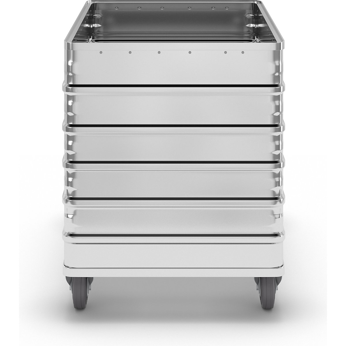 Cărucior tip container din aluminiu, pereți plini – Gmöhling (Imagine produs 5)-4